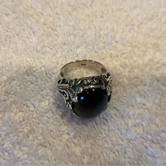 Ring, 925 Silver and Onyx Artisan Crafted, new with tag, 10 - Picture 3 of 7